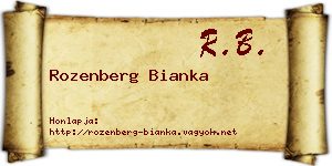 Rozenberg Bianka névjegykártya